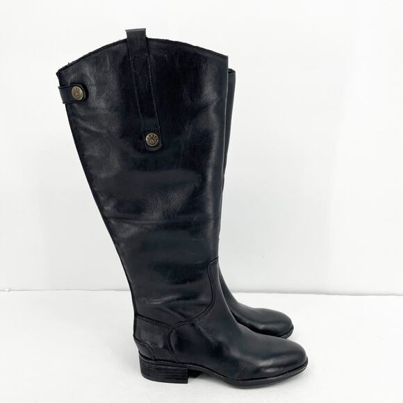 Sam Edelman Womens Penny Riding Boot US 4 EU 33.5 Wide Calf Black Leather NWOB - Picture 3 of 13